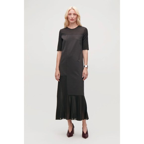 COS Dresses & Skirts - COS Sheer-panelled Long Dress | Black | XS